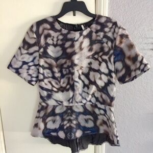 Topshop gray peplum top Size 4